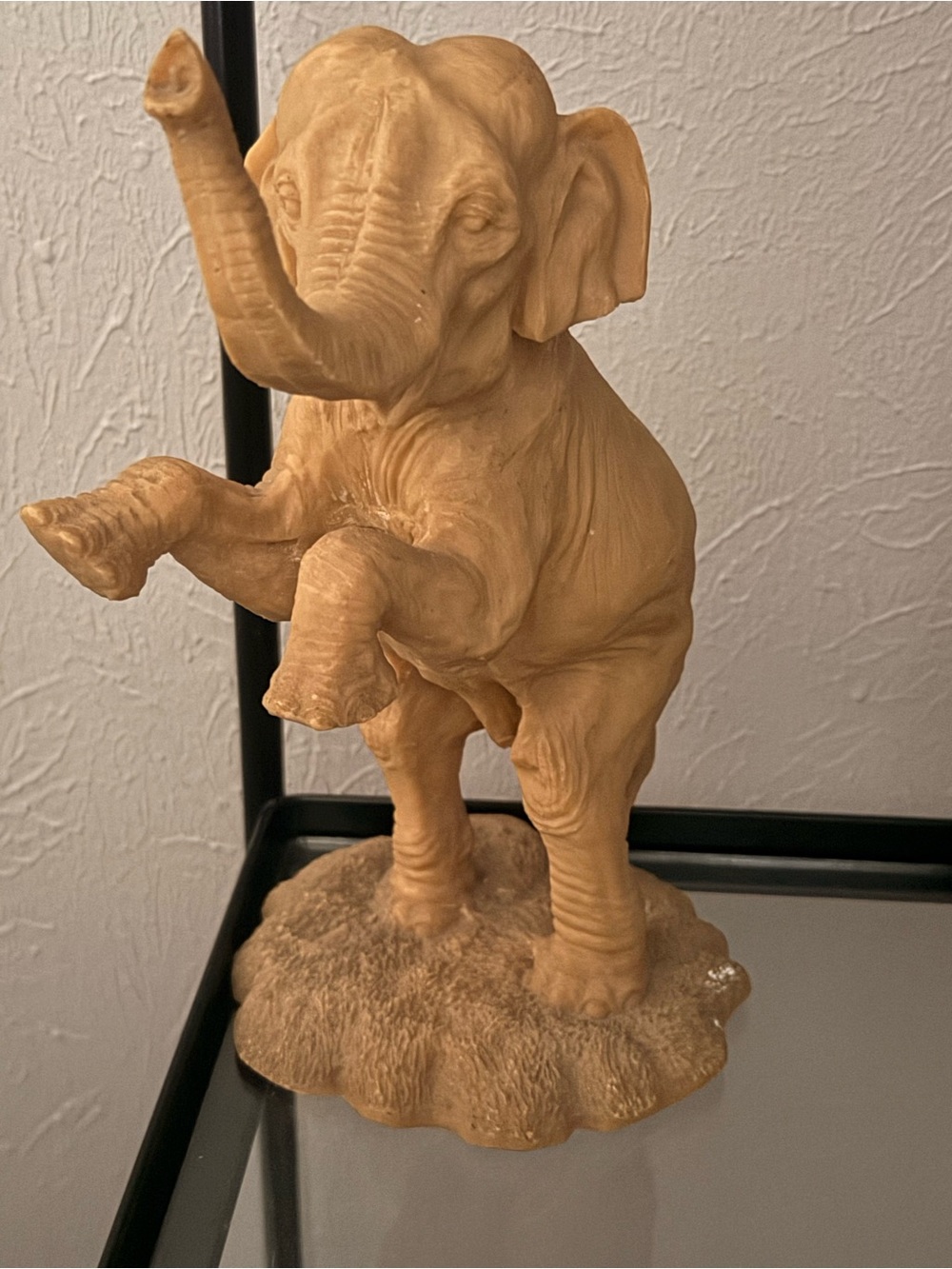 Tan Elephant Sculpture Figurine - Decorative Home Art